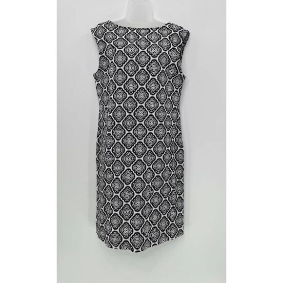 NWT Boden Women’s Sleeveless Jersey Cotton Black White Shift V-Back Dress Sz 8L - Picture 2 of 11